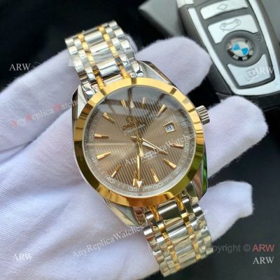 Omega Seamaster Aqua Terra Two Tone Gray Face Watches 42mm - AAA Copy